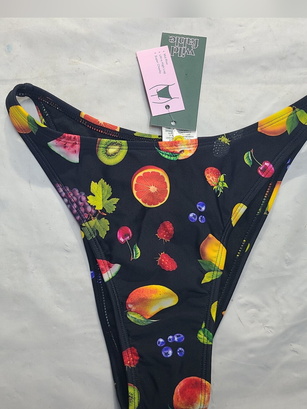 Women's Mid-Rise Ultra High Leg Super Cheeky Bikini Bottom Wild Fable Size Small